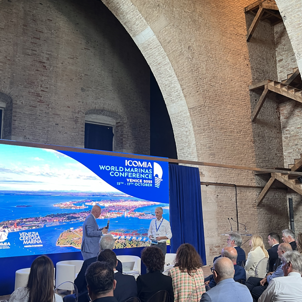 The iconic Arsenale is backdrop to the IWMC press conference at the Venice Boat Show