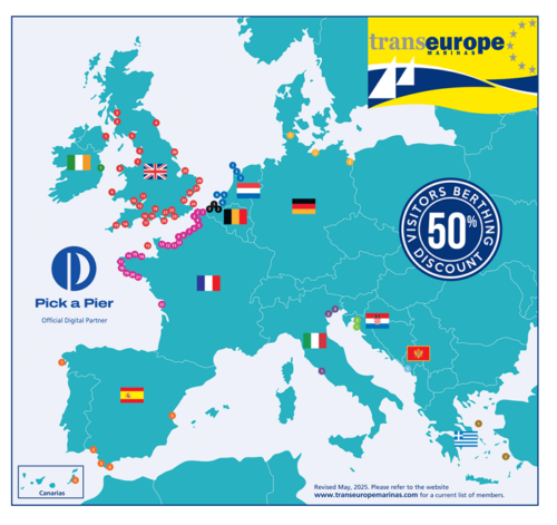 TransEurope Marinas Map